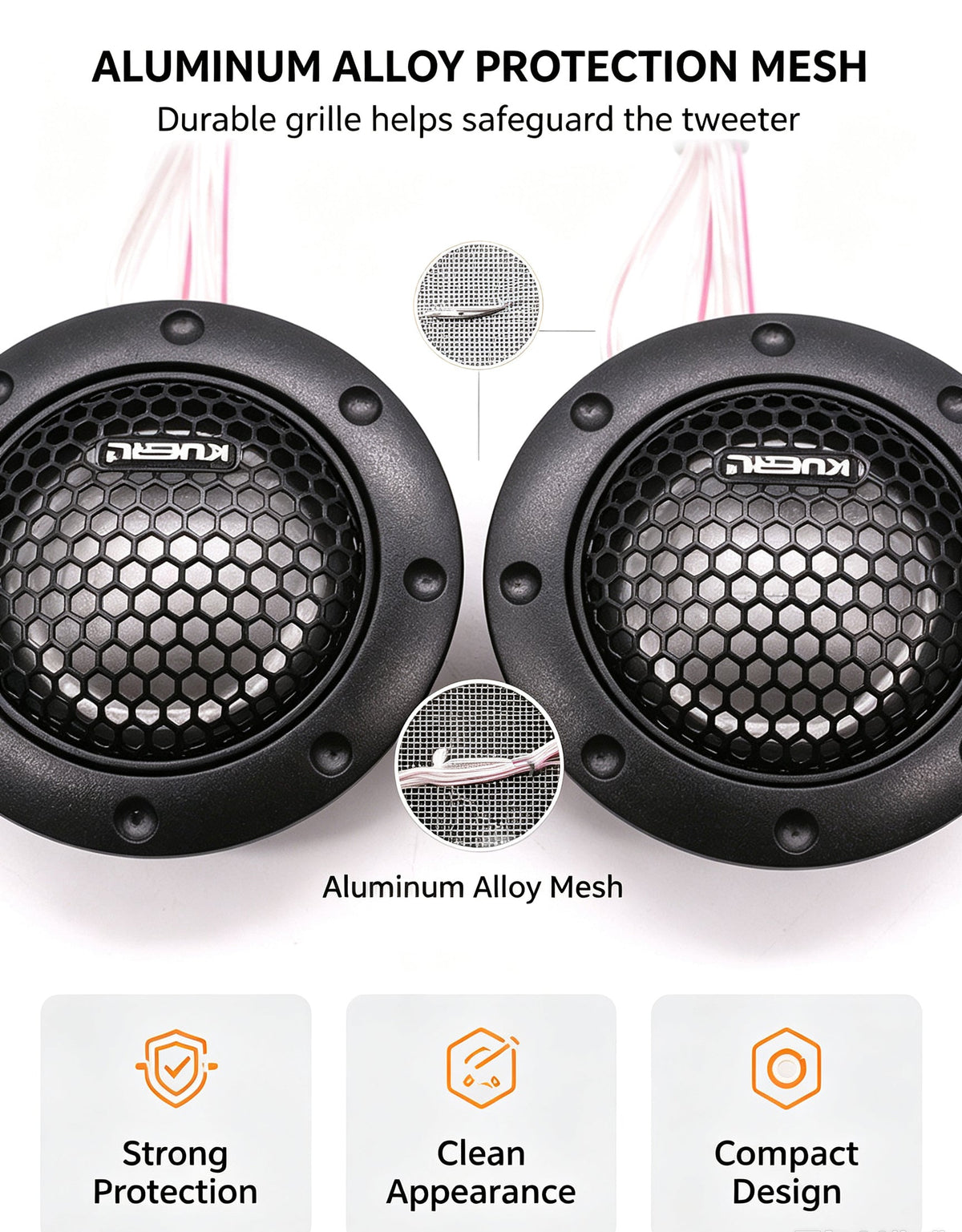 1.5 Inch Car Tweeter Speaker Dome Audio High Pitch Loudspeaker Car Audio Modification Accessory