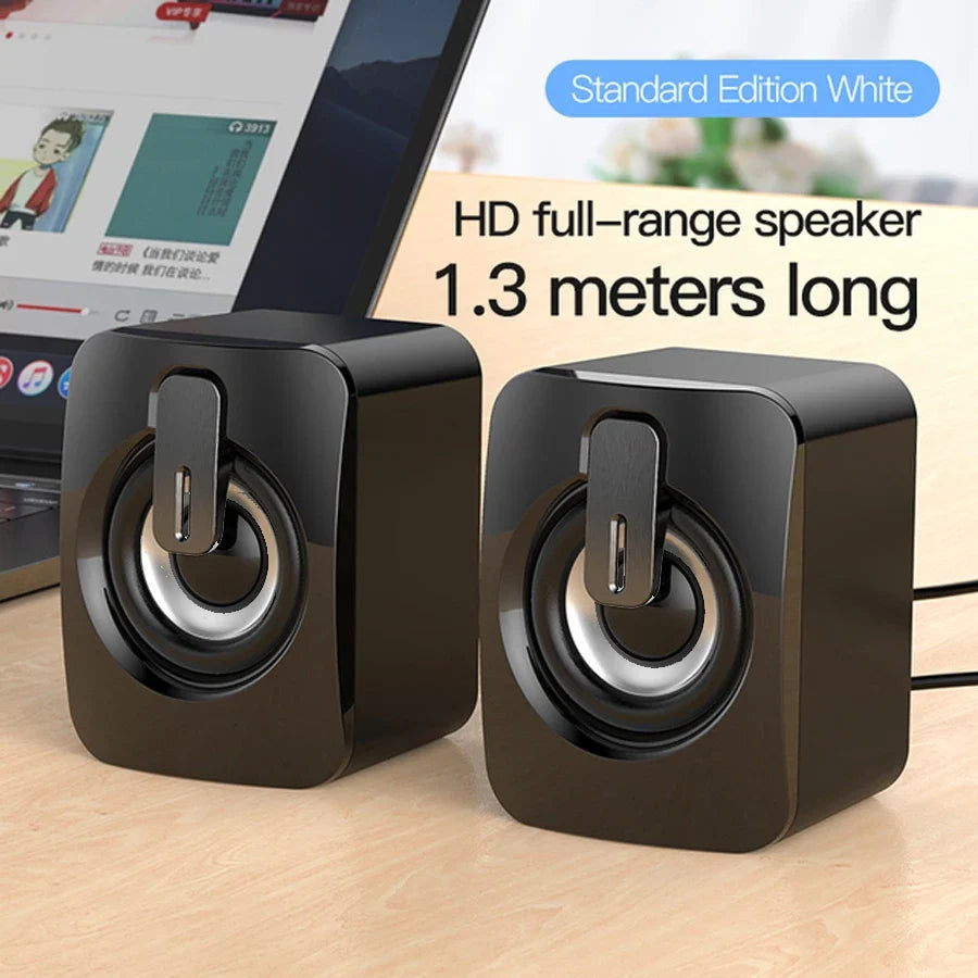 AyeBeau USB Computer Speaker | 2.0 Stereo Desktop Soundbar for PC Laptop