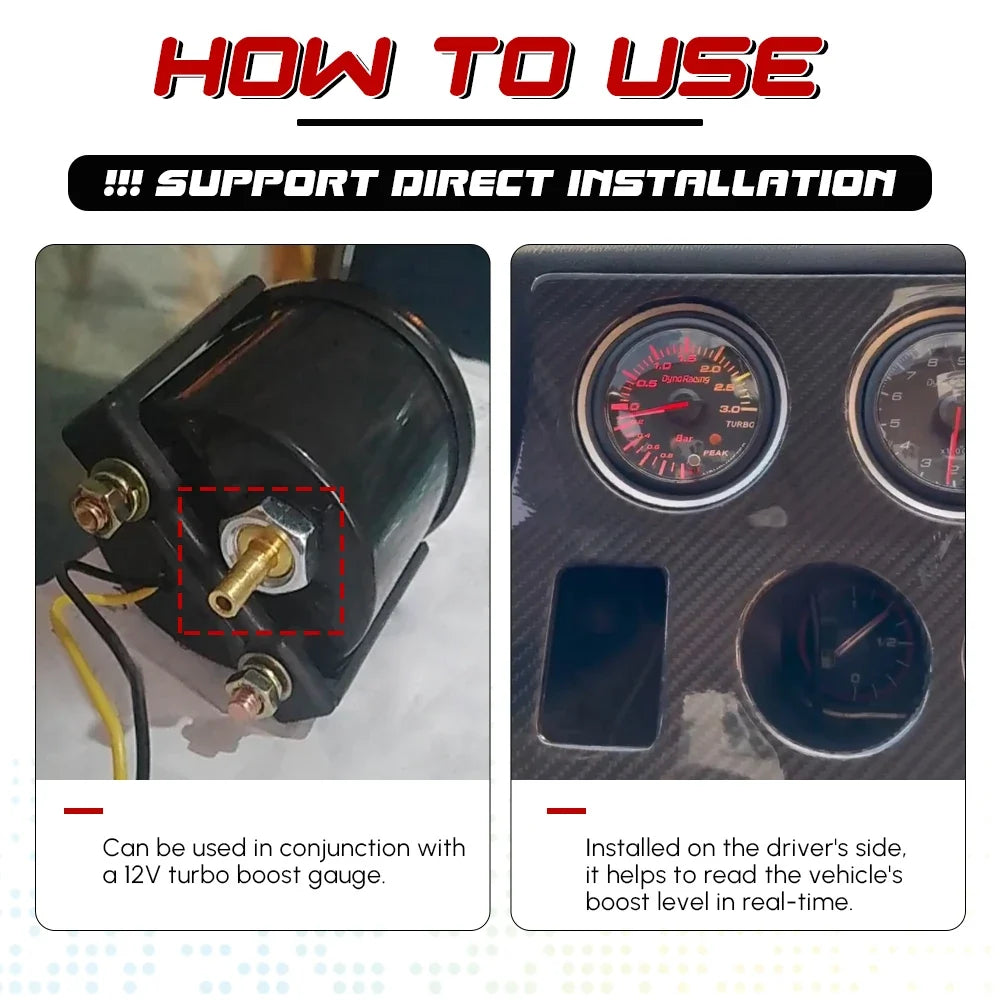 12V Car Electronic Turbo Boost Sensor Pressure Sensor Vacuum Sensor Sender | For Boost Gauge and Vacuum Gauge