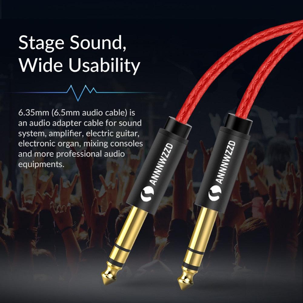 Balanced Signal 6.35mm 1/4 Inch Stereo Cable Jack For Guitar Amplifier Keyboard Professional Instrument Speaker