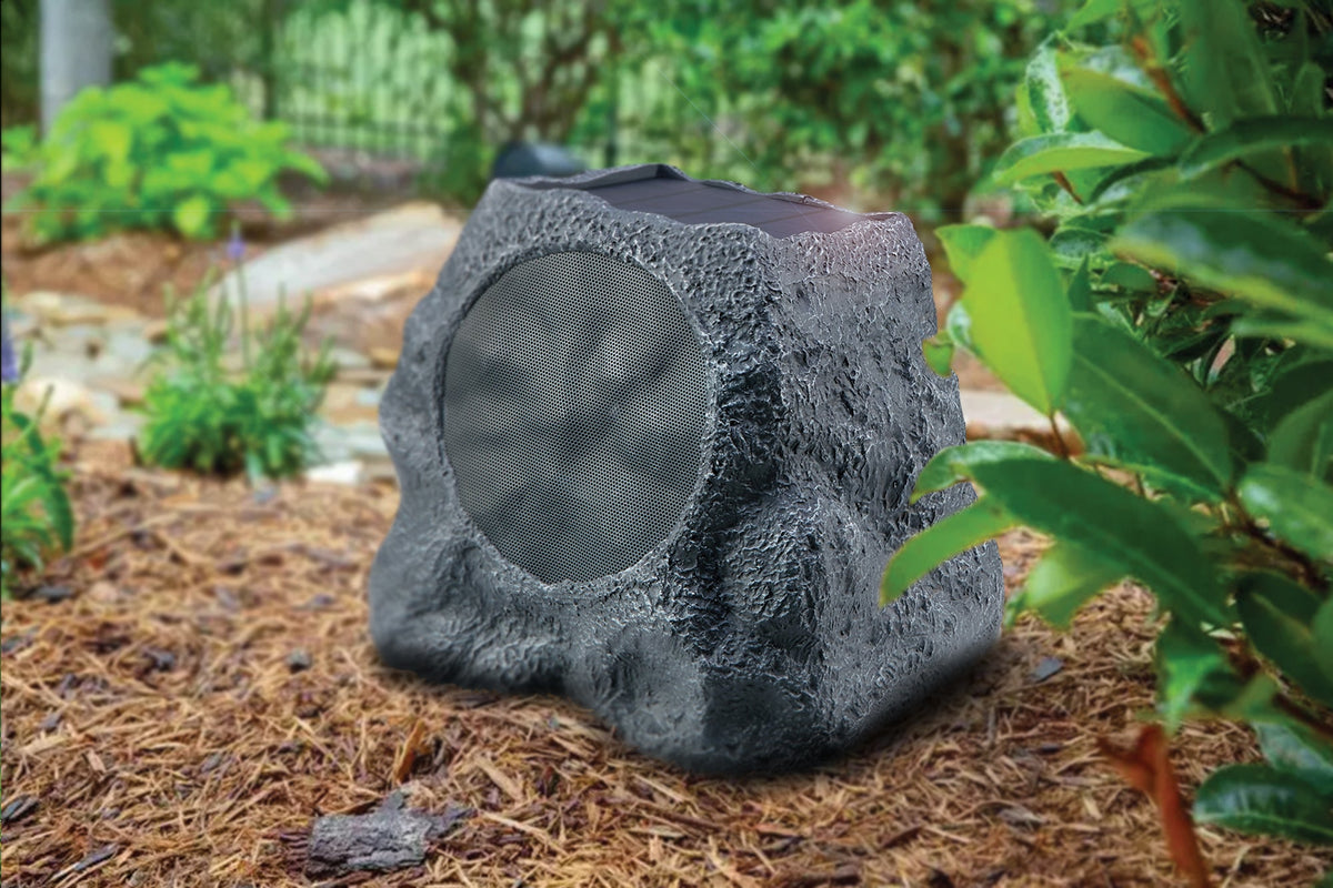 SoundPro 1-Pair Bluetooth Multi-Link Solar Rechargeable Wireless Rock Speakers