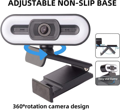 2K Webcam Web Camera Study Chat Work PC Laptop Desktop USB With Microphone WebCamera Home Auto Light Correction for Desktop Laptop Streaming Computer USB Web Camera