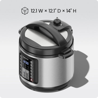 Chefman 13-in-1 Electric Pressure Cooker, 6-Quart Multicooker with Touchscreen Controls, Slow Cooker, Steamer, Sauté, Soup, Chili, Delay Start & Keep Warm, Stainless Steel