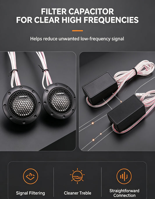 1.5 Inch Car Tweeter Speaker Dome Audio High Pitch Loudspeaker  Car Audio Modification Accessory
