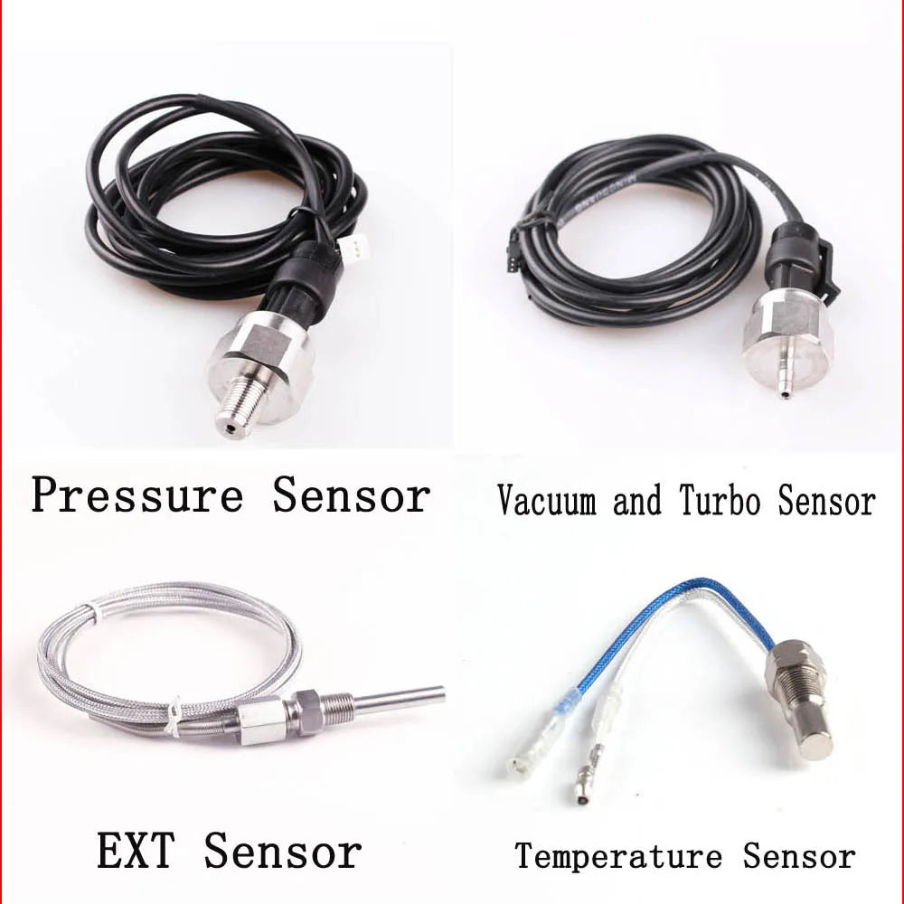 52mm Auto Gauge Meter Set with Electronic Sensors | 7 Color LED