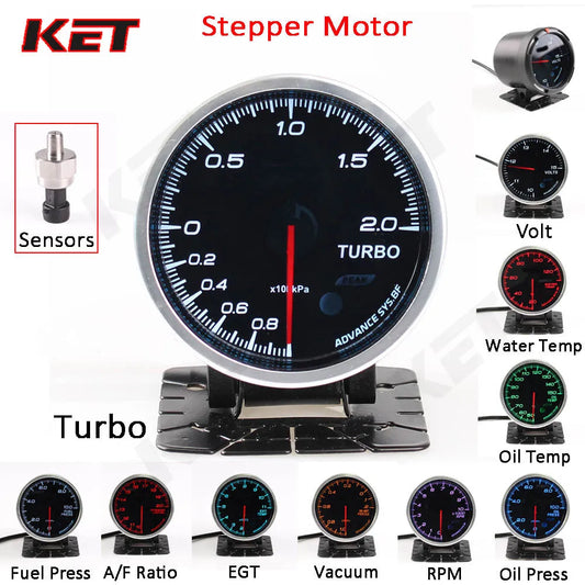 2.5 Inch 60mm Car Gauge Kit | Water Temp, Oil Pressure, RPM, Turbo Boost with Electronic Sensors