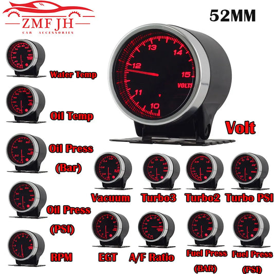 52mm Auto Gauge Meter Set with Electronic Sensors | 7 Color LED
