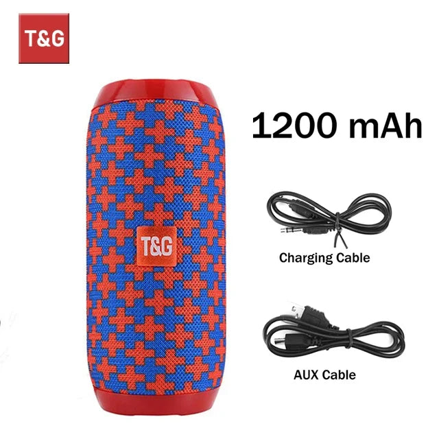 Bluetooth Speaker T&G TG117 Portable TWS Sound Box Waterproof Loudspeaker Outdoor Stereo Surround Speakers Support TF FM Radio