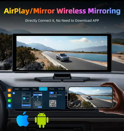 10.26" Portable CarPlay Screen – Wireless Car Stereo Touch Display