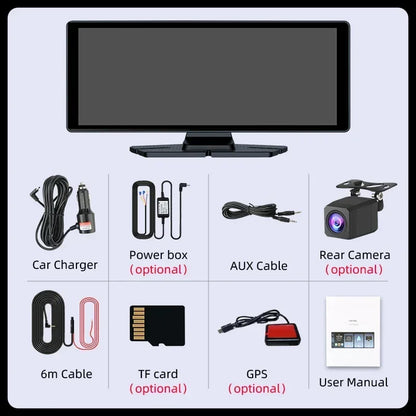 10.26" Portable CarPlay Screen – Wireless Car Stereo Touch Display