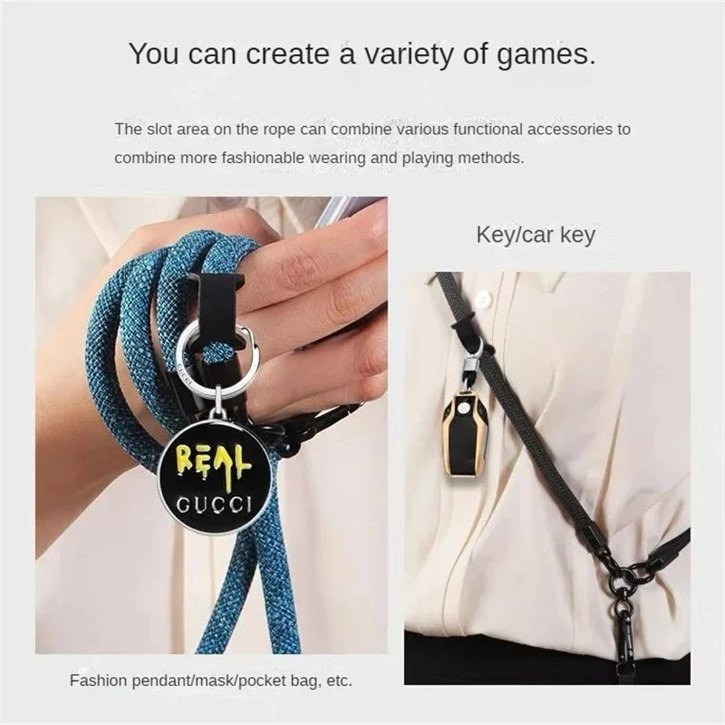 8MMx120CM Bold Long Mobile Phone Lanyard Universal Crossbody Hanging Shoulder Strap Detachable Neck Cord Anti-Lost Lanyard