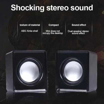 AyeBeau USB Computer Speaker | 2.0 Stereo Desktop Soundbar for PC Laptop