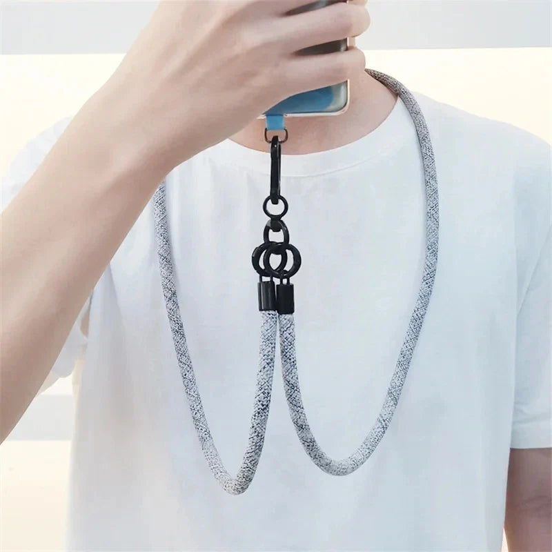 8MMx120CM Bold Long Mobile Phone Lanyard Universal Crossbody Hanging Shoulder Strap Detachable Neck Cord Anti-Lost Lanyard