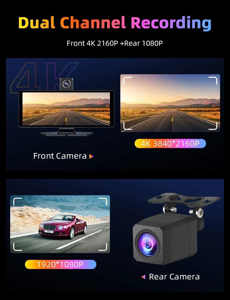 10.26" Portable CarPlay Screen – Wireless Car Stereo Touch Display