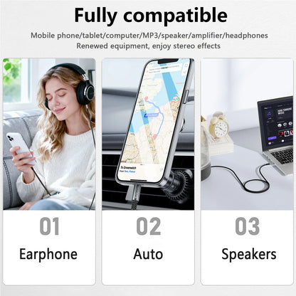 SUNKANDI 3.5mm Aux Cord | Male to Male Stereo Audio Cable for Car, Speaker, Headphones