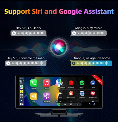 10.26" Portable CarPlay Screen – Wireless Car Stereo Touch Display