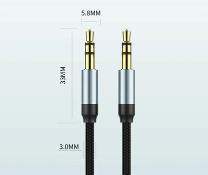Jack Audio Cable Jack Male To Male Audio Aux Cable For Car Headphone Hi-Fi Stereo Jack Shielded AUX Cord Compatible With Phones Tablets Speaker Wire Line Aux Cord Speaker 3.5mm