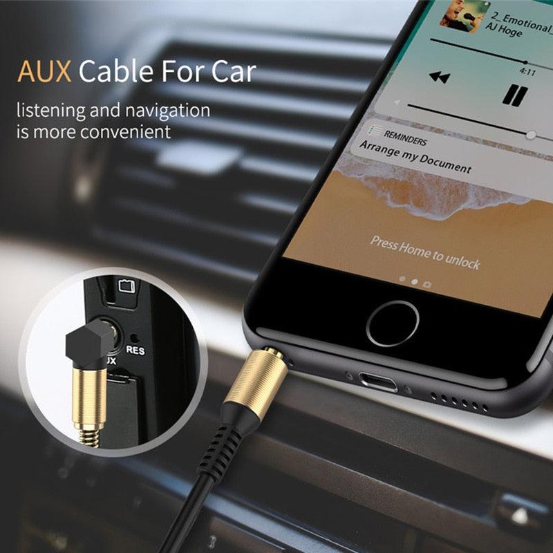 Premium Quality 3.5mm Audio AUX Cable Jack For Speake Car Headphones Mobile