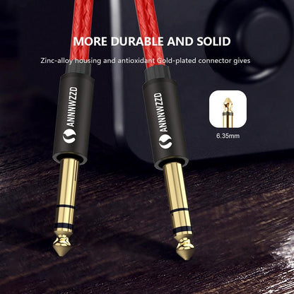 Balanced Signal 6.35mm 1/4 Inch Stereo Cable Jack For Guitar Amplifier Keyboard Professional Instrument Speaker